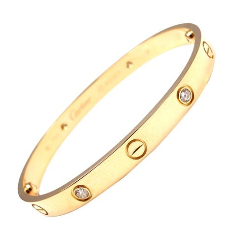 cartier love bracelet four diamonds